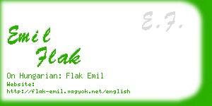 emil flak business card